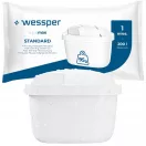 Wessper D2 AquaMax üveg szűrőkancsó 3 l + ajándék vízszűrő (fehér)